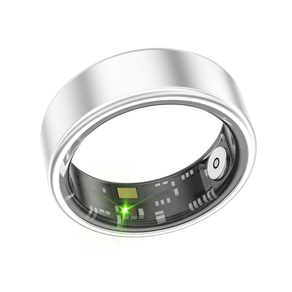 Sleep Tracking - Heart Rate - Blood Oxygen - Blood Pressure Smart Ring Wearable Fitness Tracker with Multiple Exercise Modes(Silver,11#)