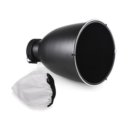 11.6 inch Silver Reflector Diffuser, for Studio Strobe Lights with 60 Grid, Adjustable Padded Rubber Mount, for Various Lighting, Aluminum Alloy