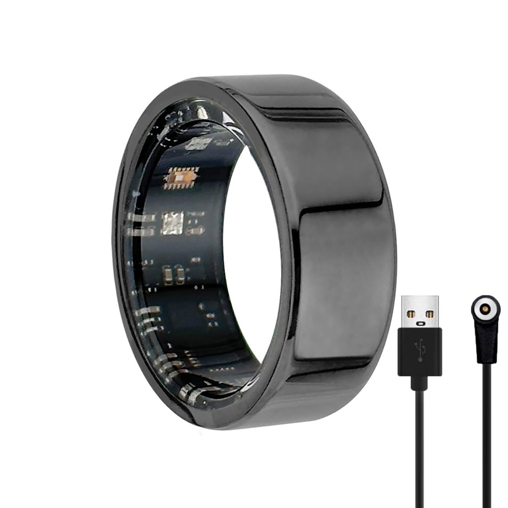 Smart Ring No App Subscription Required with Calorie/Heart Rate/Blood Oxygen/Sleep Monitoring Function Ip68 Waterproof Suitable for Women/Men(Black,11#)