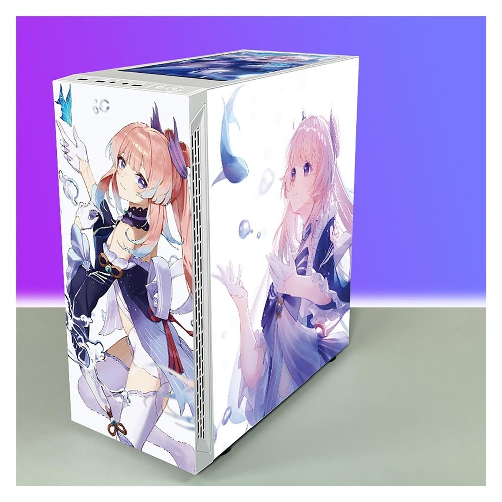 ATX Case, Mid-Tower PC Gaming Case ATX/M-ATX - Front I/O USB 3.0 Port - Tempered Glass Side Panel - Support Water Cooling - 8 Fan Position