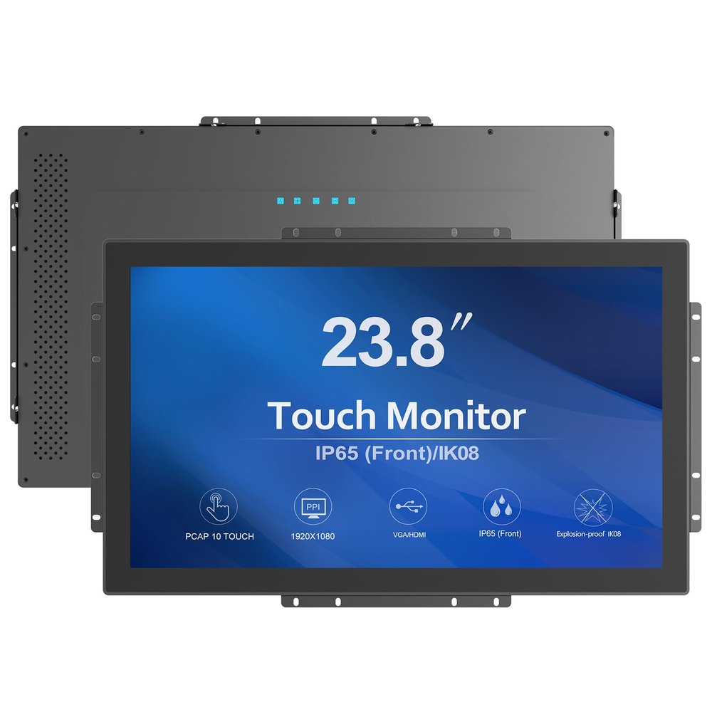 23.8 Inch 10 Points PCAP Open Frame Touch Screen LCD Display Monitors 1920x1080 Black with 1000 Nits Brightness