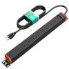 QBA 8 Outlet Heavy Duty Power Strip with USB Ports, Rack Mount Surge Protector with 360 Rotating Brackets, USB C PD 20W, Wall Mount Power Strip for Home Office Garage Workshop view 1