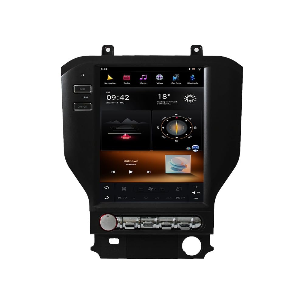 10.4" Tesla Screen Android 11.0 CarPlay AutoRadio for Ford Mustang GT 2015-2020 Car Radio GPS Navigation Multimedia Audio Player Stereo (Black, 8-128GB)