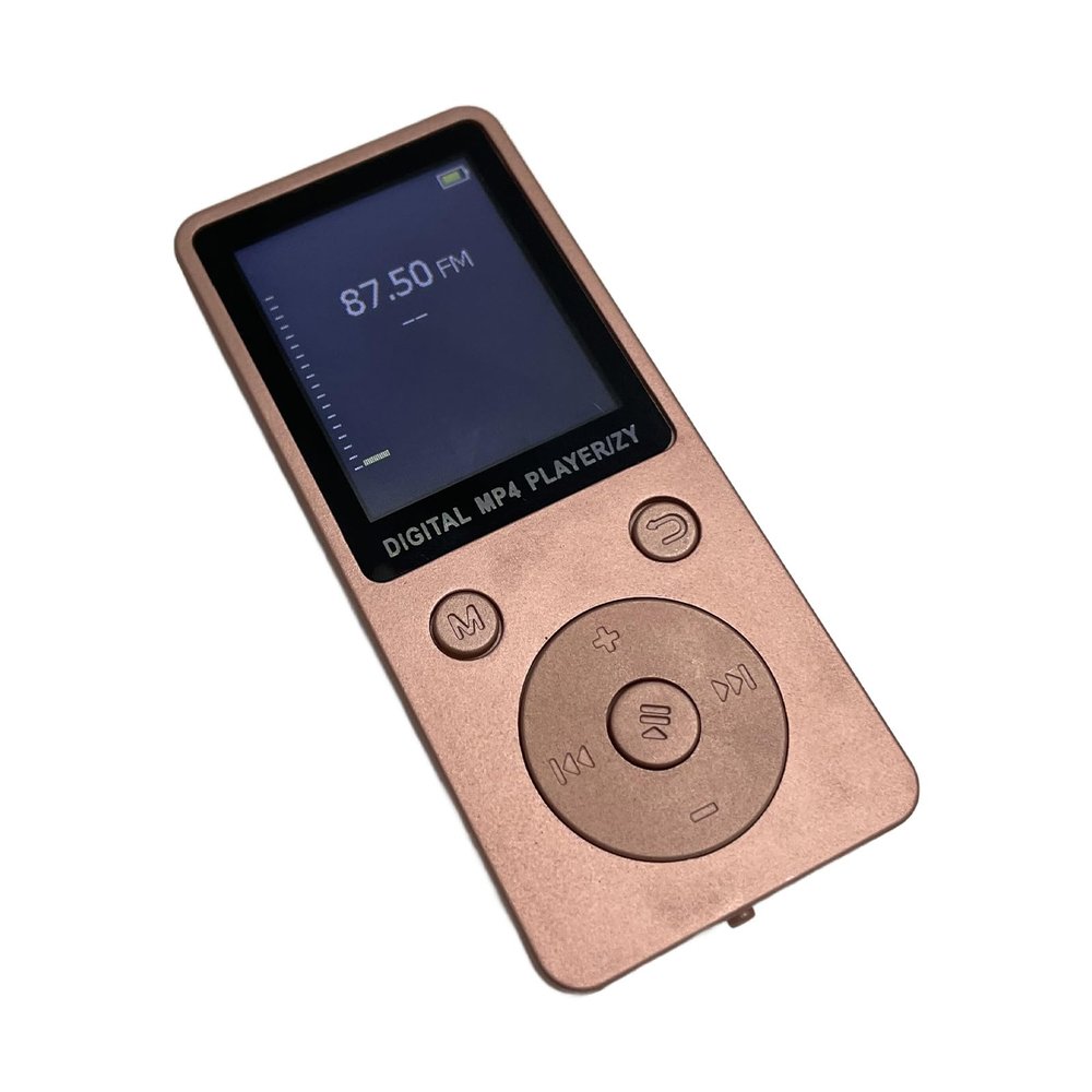 CFTGIW Portable Sc Mp4 Music Player Support 32GB TF Card with Headphone Standby Time Rose Gold Mp3 Mp4 with and Wi Fi Mp4 Wi Multiple Languages English Music Player Mo3 Player (Rose Gold)