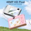 Asixxsix Digital Camera, 1080P HD Vlogging Camera, 48MP 8X Zoom Small Camera Anti Shake Portable Camera with 2.4 Inch TFT Screen for Girls Boys, Easy to Operate (Pink) view 2