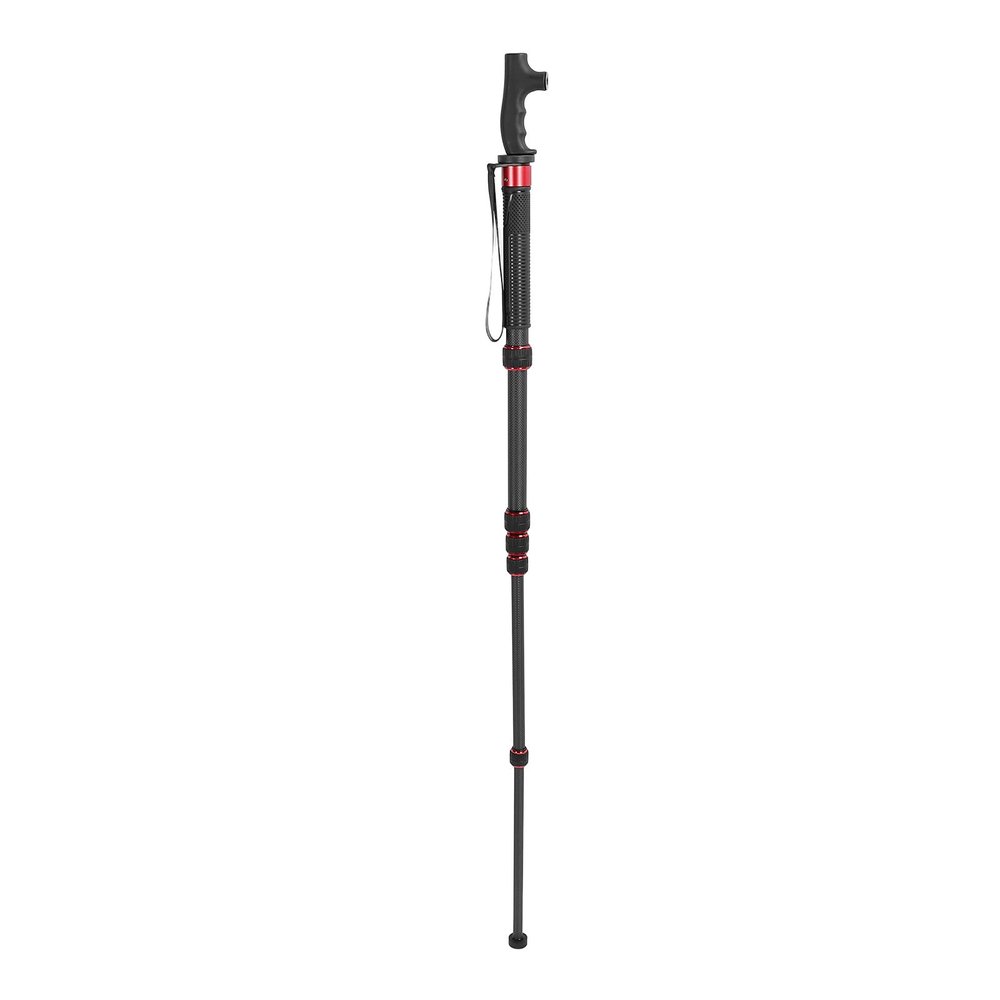 Photography Monopod, 6 Section Extendable Carbon Fiber Monopod with Walking Stick Head 1/4 3/8 Conversion Screw for DSLR Action Camera, for Tripods and Cell Phone Stabilizers