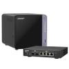 Bundle of QNAP TS-432X-4G-US 4 Bay 10GbE Quad-Core Desktop NAS + QSW-2104-2S-A 10GbE SFP+/2.5GbE RJ45 Network Switch view 1