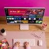LG 27SR5BF-P 27-inch FHD (1920x1080) Smart Monitor with Streaming TV, webOS, Wireless Keyboard, Mouse, HDR10, IPS Display, webOS, Speaker, ThinQ App, Remote Control, Pink view 3