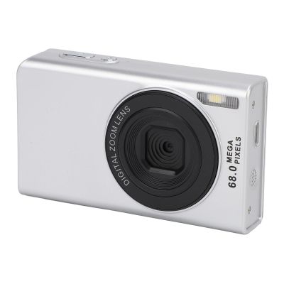 Digital Camera Smart Digital Camera 4K 68MP 2.4 Inch 16X Zoom Auto Focus Prevents Shake Continuous Shoot Built in Fill Light Vlogging Camera (Silver)