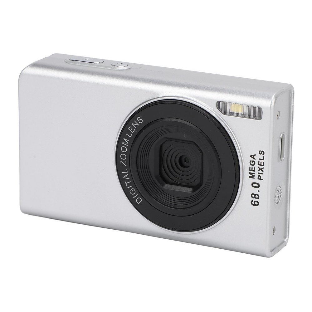 Digital Camera Smart Digital Camera 4K 68MP 2.4 Inch 16X Zoom Auto Focus Prevents Shake Continuous Shoot Built in Fill Light Vlogging Camera (Silver)