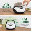 Tyler Portable CD Player Boombox with FM Radio, Bluetooth, and USB Port | Clear Stereo Sound | CD-R/RW and MP3 CDs Compatible | 3.5mm Aux Input and Headphone Jack | TAU107 - White view 4