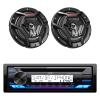 JVC KD-T92MBS Single DIN Marine Motorsports USB Bluetooth AM/FM Stereo CD Player Receiver with 2X 6.5 150 Watt Peak Power 2-Way Waterproof Boat Audio Speakers (Black) view 1