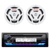 JVC KD-T92MBS Single DIN Marine Motorsports USB Bluetooth AM/FM Stereo CD Player Receiver with 2X 6.5 150 Watt Peak Power 2-Way Waterproof Boat Audio Speakers (White) view 1