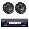 JVC KD-X38MBS Single DIN Marine Motorsports USB Bluetooth AM/FM Stereo Receiver with 2X 6.5 150 Watt Peak Power 2-Way Waterproof Boat Audio Speakers (Black) view 1