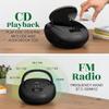 Tyler Portable CD Player Boombox with FM Radio, Bluetooth, and USB Port | Clear Stereo Sound | CD-R/RW and MP3 CDs Compatible | 3.5mm Aux Input and Headphone Jack | TAU107 - Black view 4