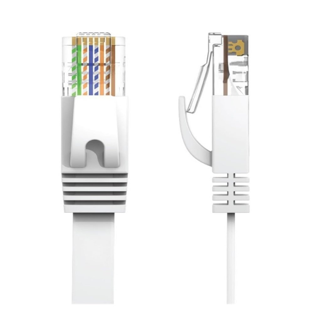 1m 3ft 6FT 2M 300cm 10ft 5m 15ft 30ft 10m 15m 50ft 20m 30m CAT6 Flat UTP Ethernet Network Cable RJ45 Patch LAN Cable(White,50cm)