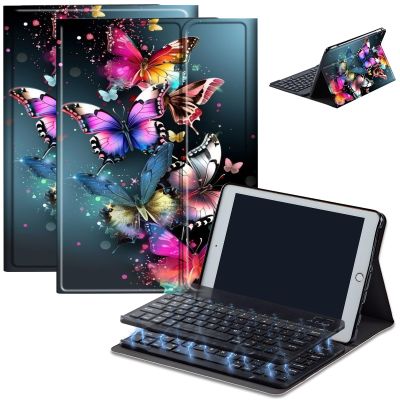 AIRWEE Keyboard Case for Amazon Fire Max 11 (13th Generation, 2023 Release), Detachable Wireless Bluetooth Keyboard and Auto Sleep/Wake Fire Max 11 Tablet Case with Keyboard, Colorful Butterflies