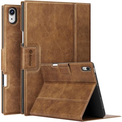 Antbox Case for iPad Air 13 Inch 2025 M3 /2024 M2, Premium Vegan Leather, Fully Supports Pencil Pro and Pencil (USB-C), Auto Sleep/Wake, Built-in Pencil Holder iPad 13 Inch Case (Tan)