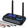Ainostone Bluetooth Transmitter Receiver 3-in-1 Bluetooth 5.3 Audio Adapter for 2 Headphones with Dual Antenna Bypass Volume Control LCD Display 3.5mm Aux/Optical/RCA for Home Stereo TV Speaker PC view 1