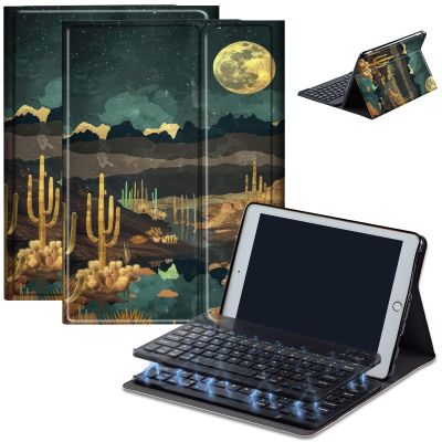 Keyboard Case for Amazon Kindle Fire HD 8/HD 8 Plus(2020 Release, 10th & 2022 Release, 12th), Detachable Wireless Bluetooth Keyboard and Auto Sleep/Wake Fire HD8 Case Keyboard, Desert Cacti