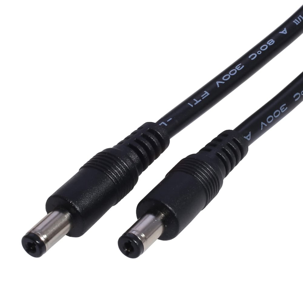 Aouzsta DC5521 to DC5521 Cable Cord,18AWG DC5.5mm x 2.1mm Male Plug to Male Power Supply Adapter Wire for LED Light