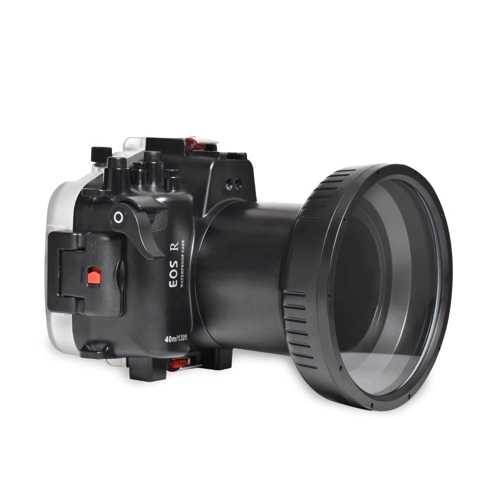 Sea frogs Underwater Camera Housing Compatible with Canon EOS R for EF 16-35MM 2.8 III 40m/132ft Maximum Diving Depth Waterproof Camera Case for Diving, Surfing, Rowing