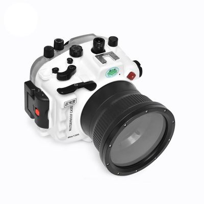 Sea frogs Underwater Camera Housing Compatible with Sony A7R4/A7R4A 90mm IPX8 40m/130ft Maximum Diving Depth Waterproof Camera Case for Diving, Surfing, Rowing, White