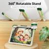 ACEMO for iPad Air 13 Inch Case M3 2025 & iPad Air 13 Inch M2 2024 with Pencil Holder/ 360 Rotating Kickstand/Grip Handle/Shoulder Strap for Kids Girls Heavy Duty Rugged Protective Cover, Green view 4