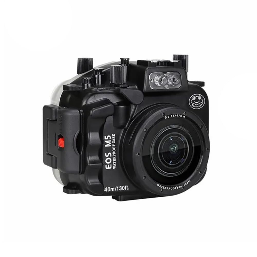 Sea frogs Underwater Camera Housing Compatible with Canon EOS M5 22mm IPX8 40m/130ft Maximum Diving Depth Waterproof Camera Case for Diving, Surfing, Rowing