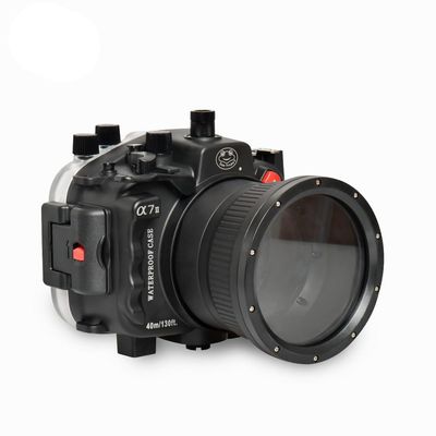 Sea frogs Underwater Camera Housing Compatible with Sony A7 II /A7R II /A7S II Pro 90mm IPX8 40m/130ft Maximum Diving Depth Waterproof Camera Case for Diving, Surfing, Rowing, Black