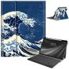 Keyboard Case for Samsung Galaxy Tab S9 FE 10.9'' / Tab S9 11'' 2023 with S Pen Holder, Detachable Wireless Bluetooth Keyboard, with Auto Sleep/Wake Galaxy Tab S9 FE 5G Case, Wavy view 1