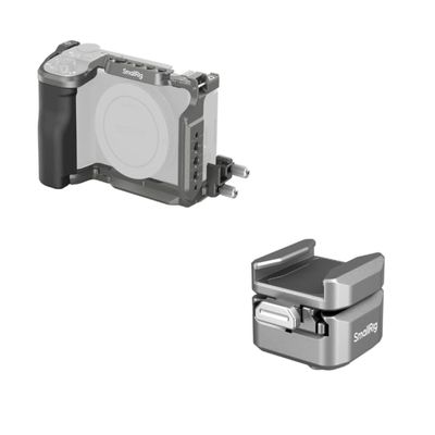 SmallRig HawkLock Quick Release Cage Kit for Sony ZV-E10 II and HawkLock H18 Quick Release Support with Cold Shoe