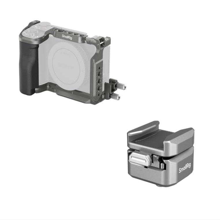 SmallRig HawkLock Quick Release Cage Kit for Sony ZV-E10 II and HawkLock H18 Quick Release Support with Cold Shoe