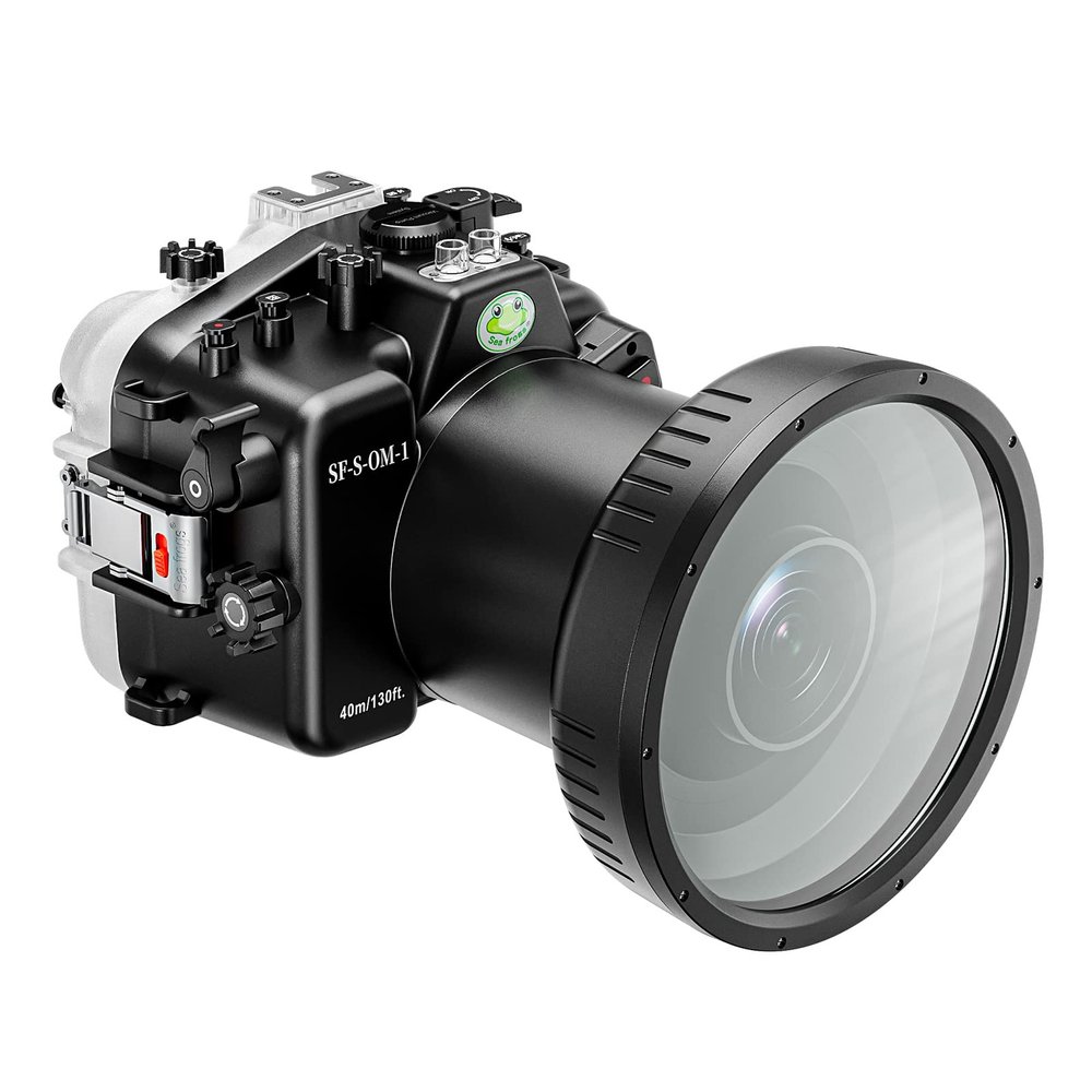 Sea frogs Underwater Camera Housing Compatible with Olympus OM-1 for 12-100 1:4 is PRO IPX8 40m/132ft Maximum Diving Depth Waterproof Camera Case for Diving, Surfing, Rowing