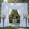 10Panels 5ft x 14ft White Backdrop Curtains for Wedding Party-Wrinkle Free 14FT Long White Backdrop Drapes Fabric Photo Back Drop Cloth for Baby Shower Photography Stage Reception 50ft(W) x 14ft(H) view 3