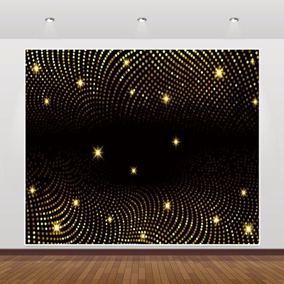 14x10ft Vinyl Glitter Gold Disco Lights Backdrop Gold Halftone Pattern Photography Backdrop Gold Sparkle Bokeh Photoshoot Background Birthday Party Wedding Baby Shower Backdrop Banner Supplies