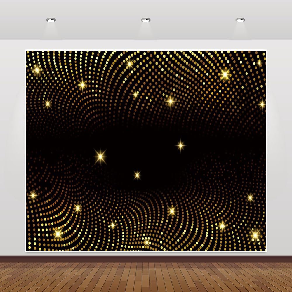 14x10ft Vinyl Glitter Gold Disco Lights Backdrop Gold Halftone Pattern Photography Backdrop Gold Sparkle Bokeh Photoshoot Background Birthday Party Wedding Baby Shower Backdrop Banner Supplies