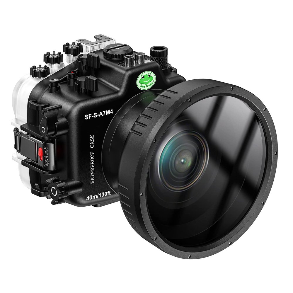 Sea frogs Underwater Camera Housing Compatible with Sony A7M4 for FE 16-35 F4(SEL1635Z) IPX8 40m/130ft Maximum Diving Depth Waterproof Camera Case for Diving, Surfing, Rowing