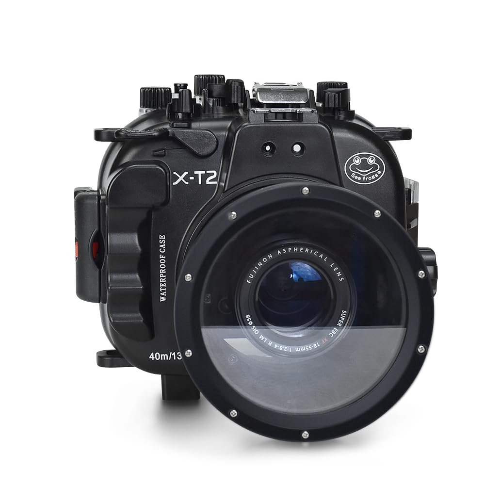 Sea frogs Underwater Camera Housing Compatible with Fujifilm X-T2 16-55mm IPX8 40m/130ft Maximum Diving Depth Waterproof Camera Case for Diving, Surfing, Rowing