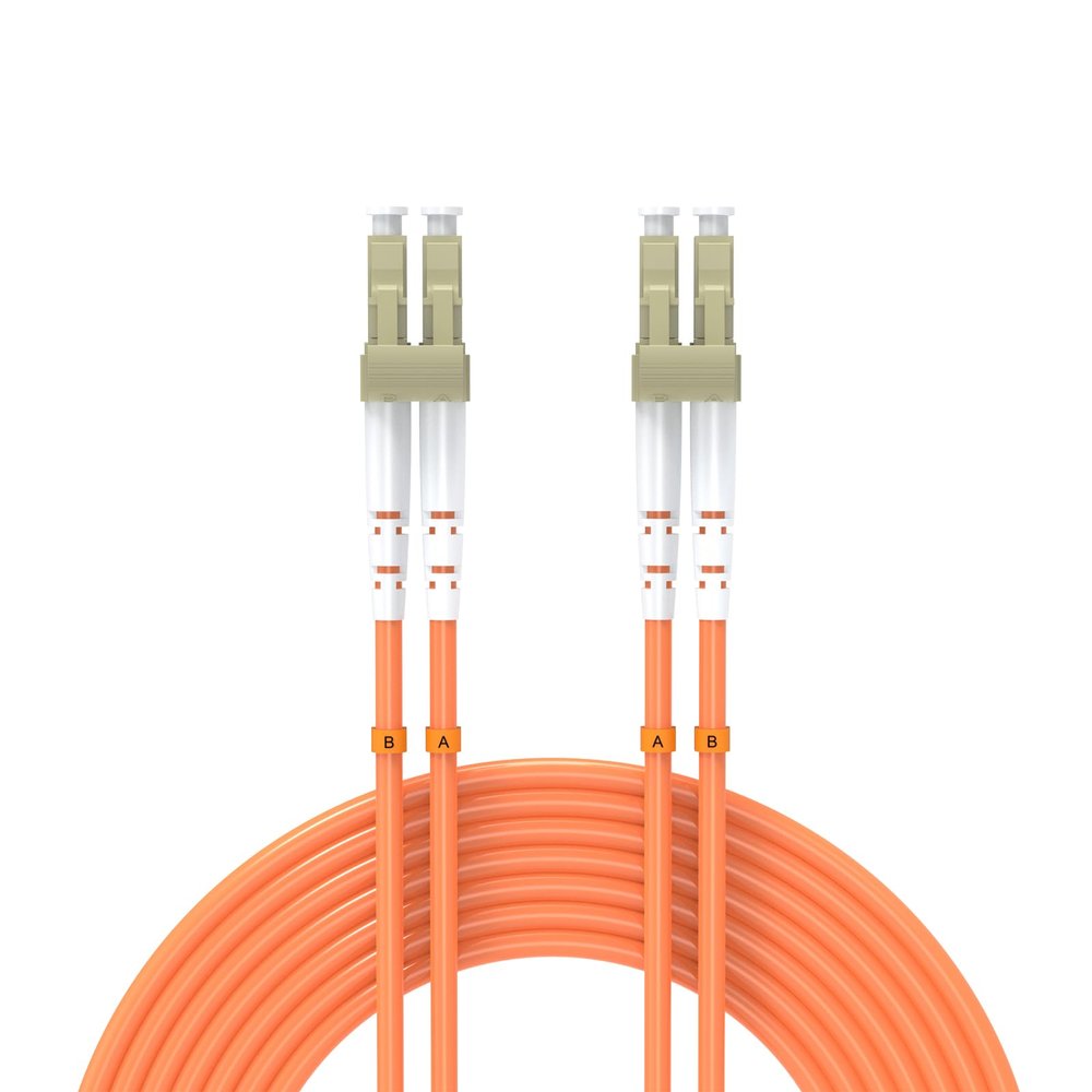 Buacoz LC/UPC to LC/UPC Multimode Fiber Patch Cable,(50Meter/164ft) OM2 50/125m Duplex Fiber Optic Cable Jumper Optical Patch Cord LSZH Orange Industrial Fiber Optic Internet Cables