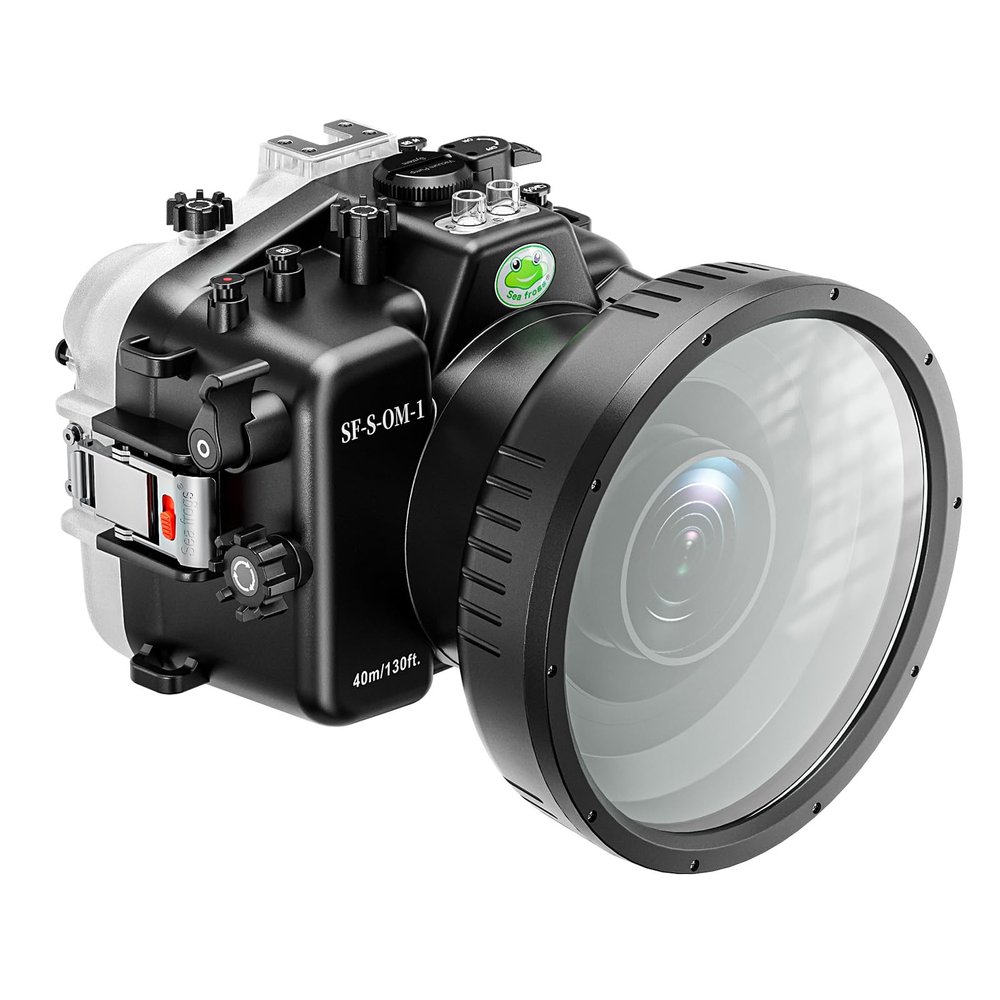 Sea frogs Underwater Camera Housing Compatible with Olympus OM-1 for 12-40MM f2.8 IPX8 40m/132ft Maximum Diving Depth Waterproof Camera Case for Diving, Surfing, Rowing