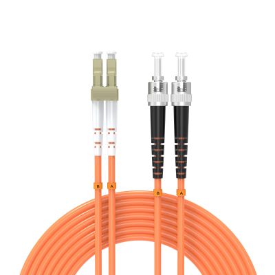 Buacoz LC UPC to ST UPC OM2 Multimode Fiber Patch Cable 7.5Meter/24ft 50/125m Duplex Fiber Optic Internet Cables LSZH Orange Industrial Fiber Optic Jumper Optical Patch Cord