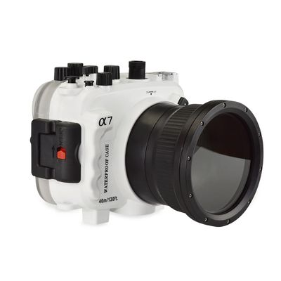 Sea frogs Underwater Camera Housing Compatible with Sony A7 / A7R / A7S Pro 28-70mm 40m/132ft Maximum Diving Depth Waterproof Camera Case for Diving, Surfing, Rowing, White