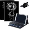 AIRWEE Keyboard Case for Amazon Kindle Fire HD 8/HD 8 Plus(2020 Release, 10th & 2022 Release, 12th), Detachable Wireless Bluetooth Keyboard and Auto Sleep/Wake Fire HD8 Case Keyboard, Black Sun Moon view 1