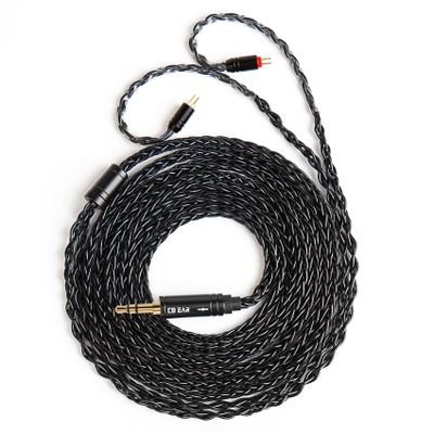 2 Meter Long 2Pin IEM Cable, in Ear Monitor Replacement Earbuds Earphone Cable, KBEAR ST12 Plus 8 Core 4N OFC Silver-plated HiFi Headphone Wire for KZ ZST/AS10/ZS10/ZST-X CCA C10/C12(Dark, 2PIN 3.5MM)
