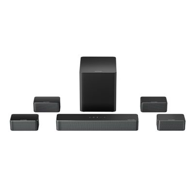ULTIMEA 7.1ch Soundbar with Wireless Subwoofer, Virtual Surround Sound System for TV, App Control, 410W Peak Power, Sound bar for TV, 4 Wired Surround Speakers, Home Theater Sound System Poseidon D70