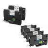Black/White on Clear 12mm 0.47 Laminated Tape Replacement for Brother P-Touch Label Tape, 6-Pack view 1