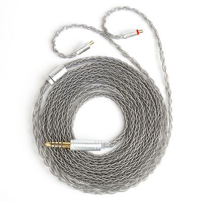 2 Meter Long 2Pin IEM Cable, in Ear Monitor Replacement Earbuds Earphone Cable, KBEAR ST12 Plus 8 Core 4N OFC Silver-plated HiFi Headphone Wire for KZ ZST/AS10/ZS10/ZST-X CCA C10/C12(Grey, 2PIN 4.4MM)