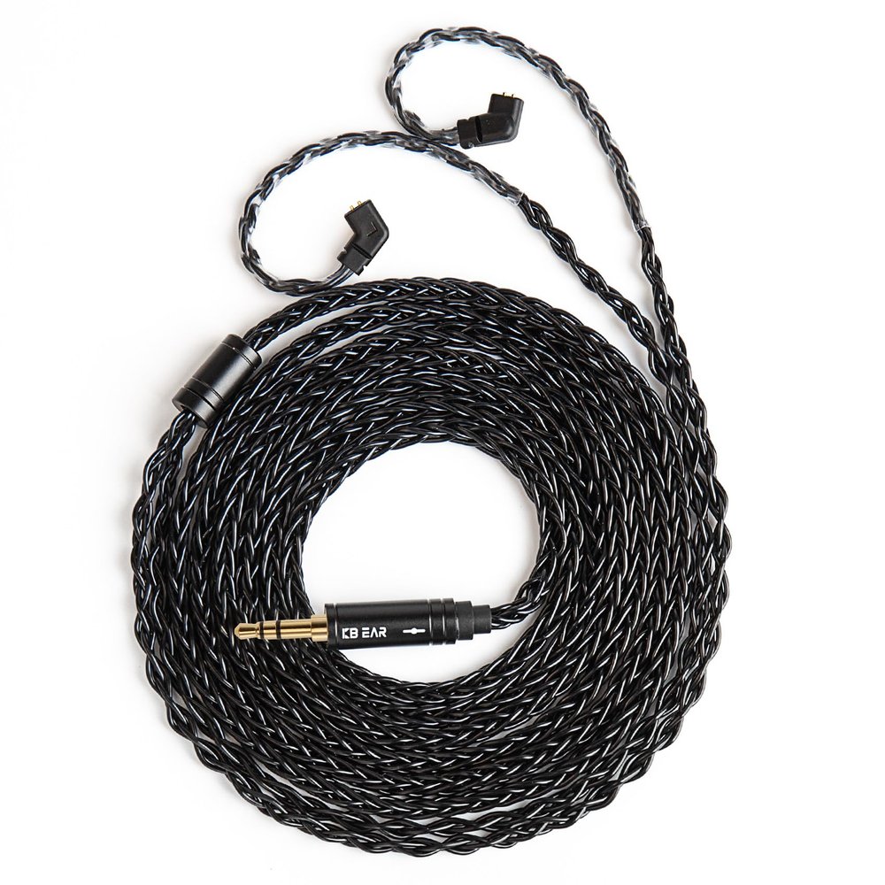 2M Long Recessed 2Pin IEM Cable, in Ear Monitor Replacement Earphone Cable, KBEAR ST12 Plus 8 Core 4N OFC Silver-plated HiFi Headphone Wire for KZ ZS10 PRO/ZSN PRO X/CCA CRA Earbuds (Dark, QDC 3.5MM)