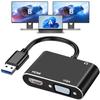 AKWOR USB 3.0 to HDMI VGA Adapter, USB to VGA HDMI Adapter for 2 Monitors, 1920 * 1080P@60HZ Full HD Display Video Converter Comaptible with Windows 7/8/8.1/10 and Mac OS Systems view 1